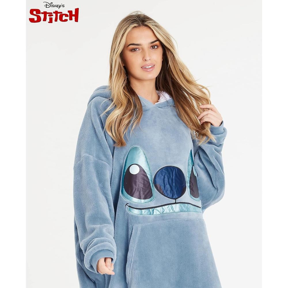 MANTA SUDADERA CON CAPUCHA FORRO POLAR SHERPA GRAN TAMAÑO STITCH DISNEY - 3