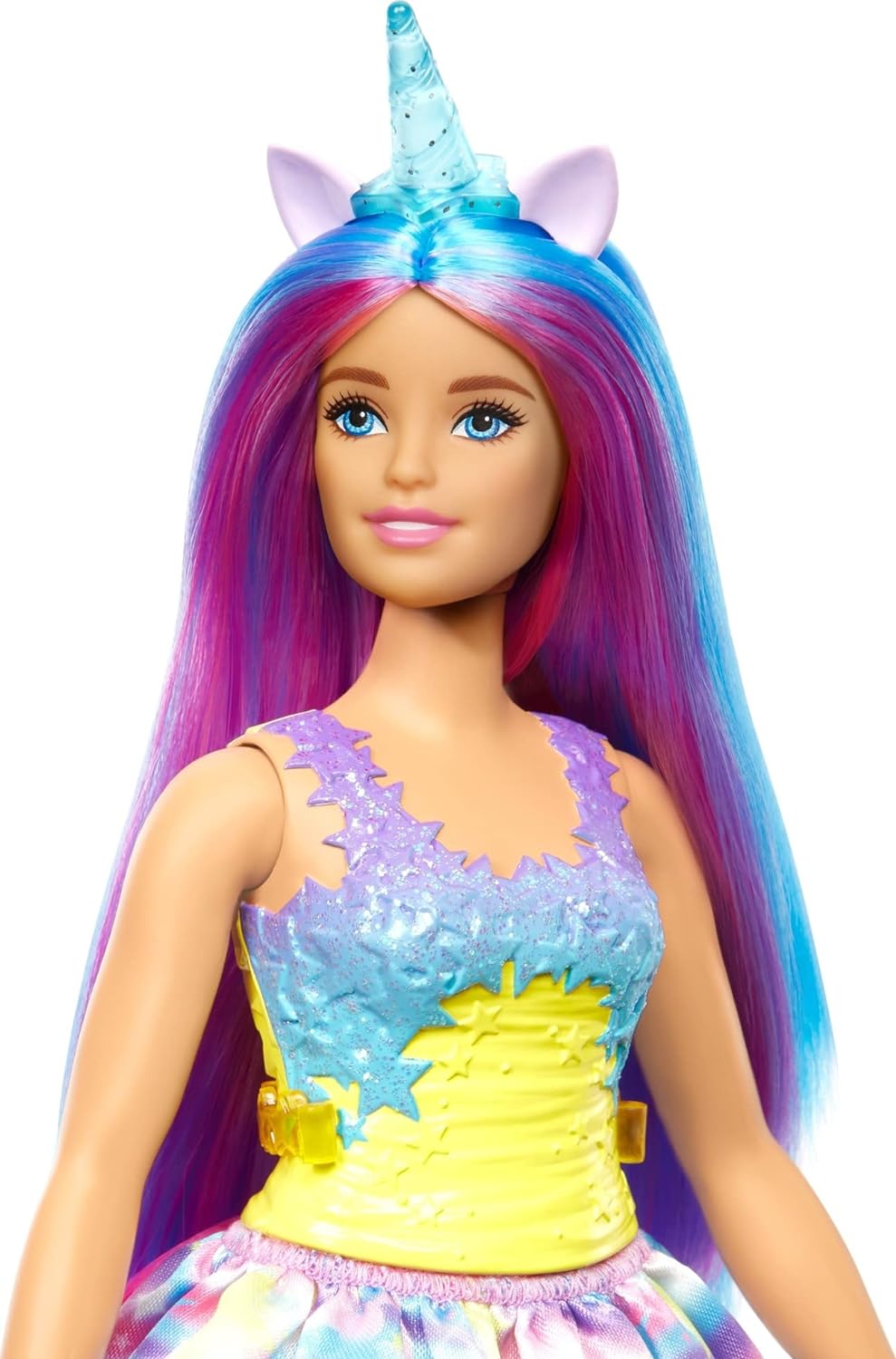 BARBIE DREAMTOPIA MUÑECA CON DIADEMA Y COLA DE UNICORNIO EXTRAÍBLES, PELO DE FANTASÍA Y FALDA ARCOÍRIS, JUGUETE DE UNICORNIO - 4