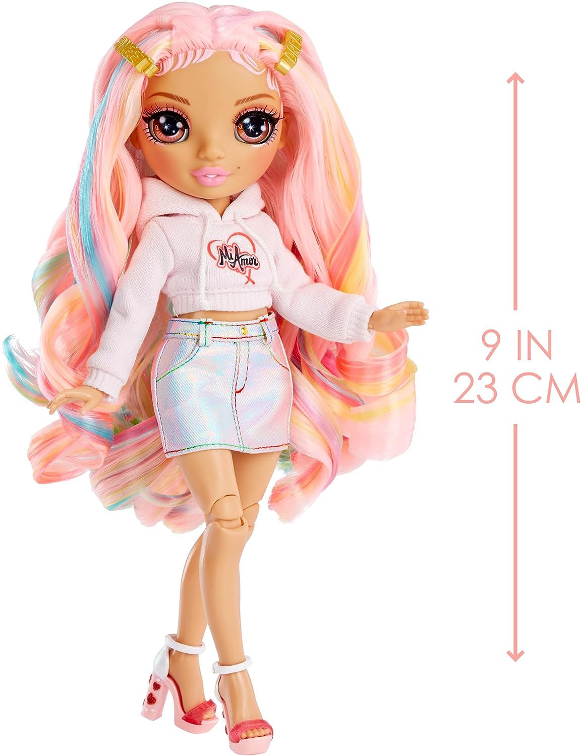 RAINBOW HIGH RAINBOW JUNIOR HIGH EDICIÓN ESPECIAL KIA HART - MUÑECA ROSA POSABLE DE 9' CON ACCESORIOS Y MOCHILA SUAVE DE APERTURA - 3