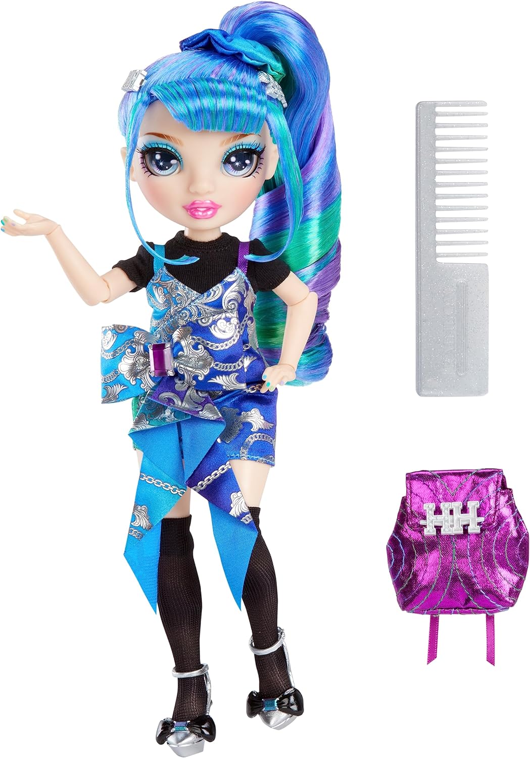 RAINBOW HIGH JUNIOR HIGH EDICIÓN ESPECIAL HOLLY DE'VIOUS-MUÑECA AZUL Y VERDE DE 9' CON ACCESORIOS Y MOCHILA SUAVE DE APERTURA - 2