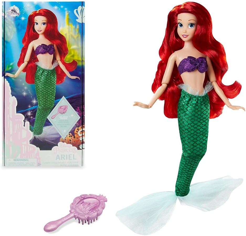 DISNEY STORE MUÑECA OFICIAL DE LA PRINCESA ARIEL, LA SIRENITA Y ACCESORIOS,POSABLE EN TRAJE BRILLANTE, PARA NIÑOS DE 3 AÑOS A MAS - 1