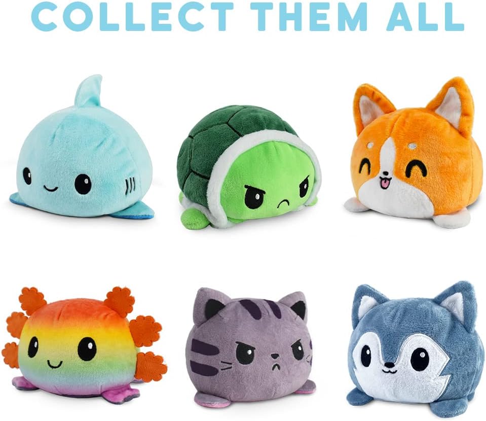 TEETURTLE - PELUCHE REVERSIBLE  DE GATICORNIO, DISEÑO PATENTADO, TABBY Y ARCOÍRIS, MUESTRA TU ESTADO DE ÁNIMO - 4