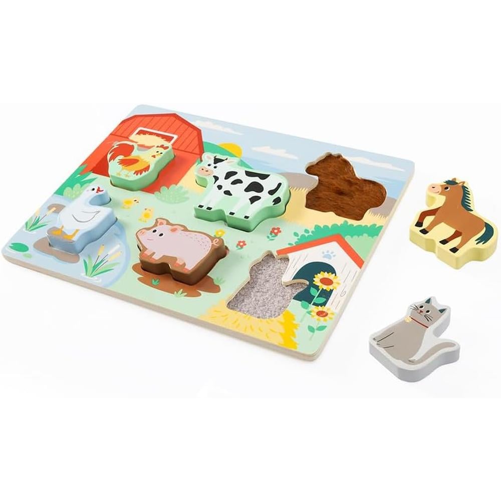 JUGUETE ROMPECABEZAS TEXTURAS DE GRANJA FAT BRAIN TOYS - 1