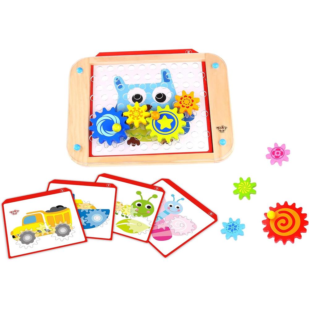 JUEGO ROMPECABEZAS DE ENGRANAJES DE MADERA FAT BRAIN TOYS - 1