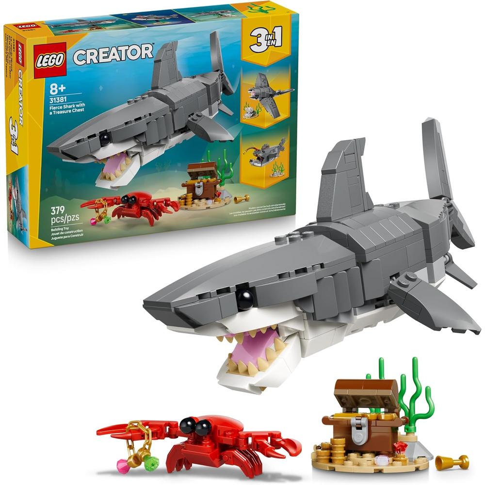 LEGO CREATOR TIBURÓN FEROZ CON COFRE DEL TESORO 31381 - 1