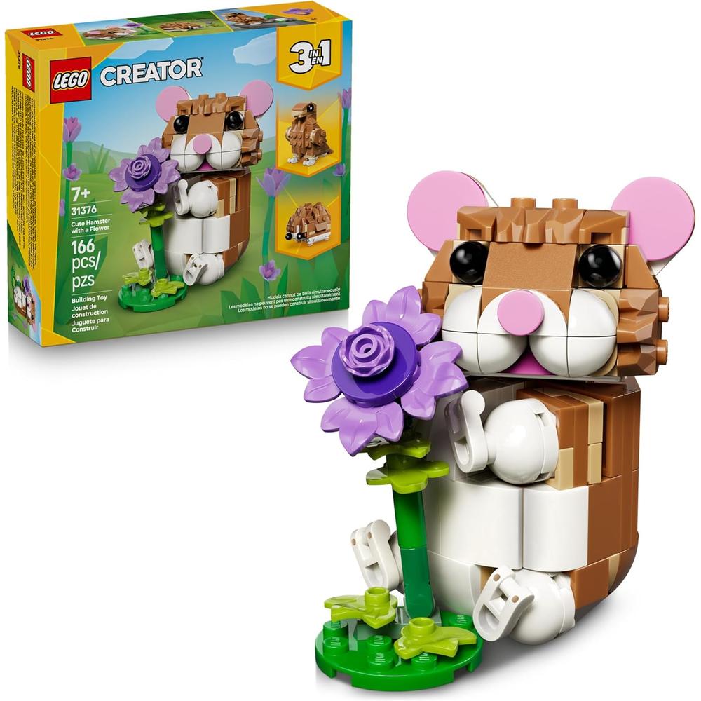 LEGO CREATOR 3 EN 1 SIMPÁTICO HÁMSTER CON FLOR 31376 - 1