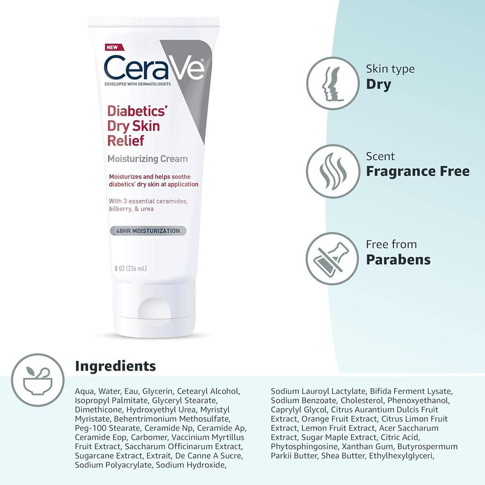 CERAVE CREMA HIDRATANTE PARA PIEL SECA 8 OZ / 236 ML - 6