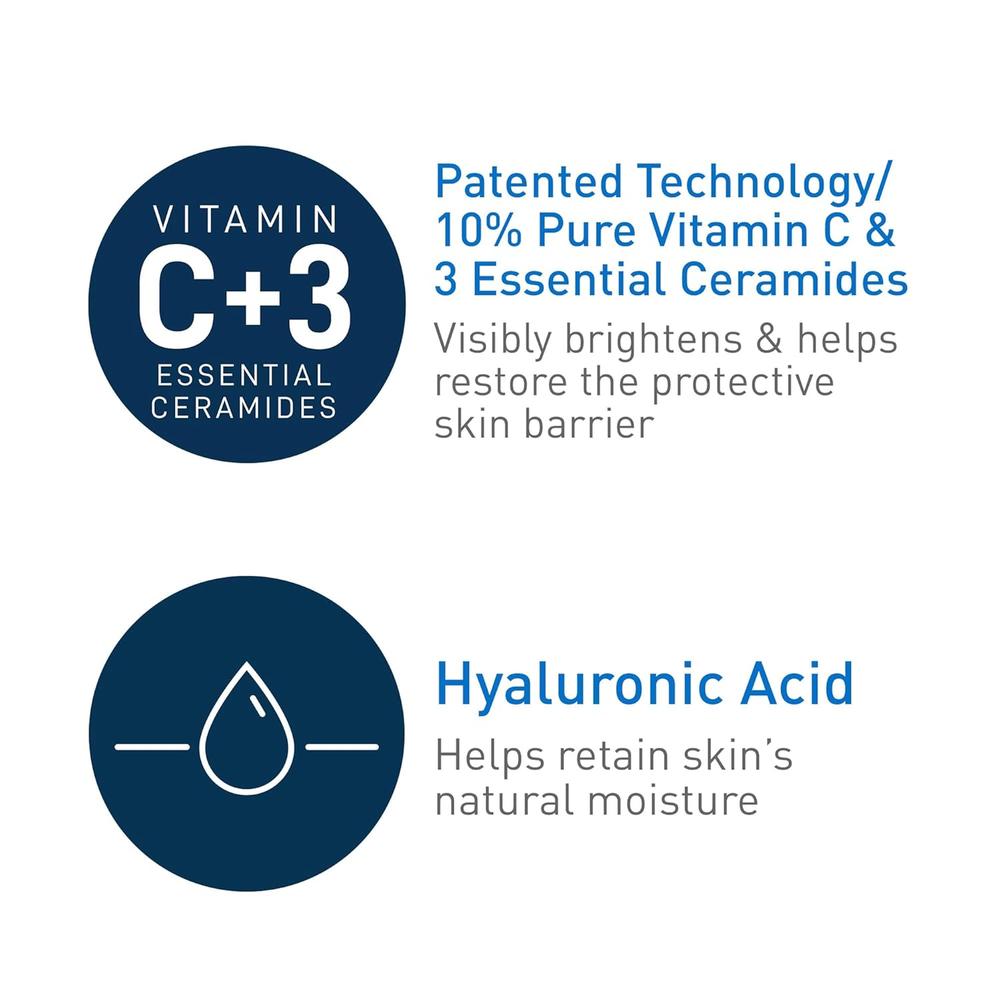 CERAVE SUERO PARA EL ROSTRO CON VITAMINA C 1 OZ / 30 ML - 4