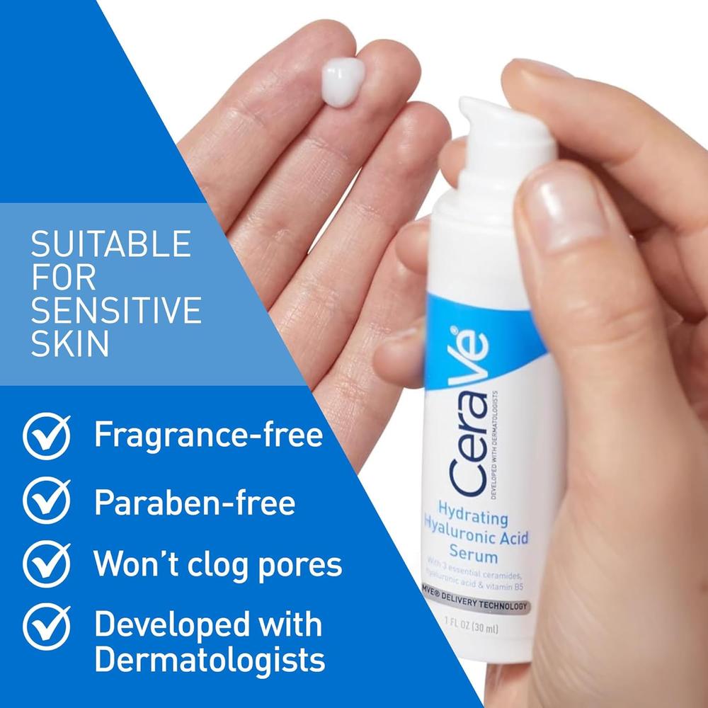 CERAVE SUERO FACIAL DE ÁCIDO HIALURÓNICO CON VITAMINA B5 1 OZ / 30 ML - 4