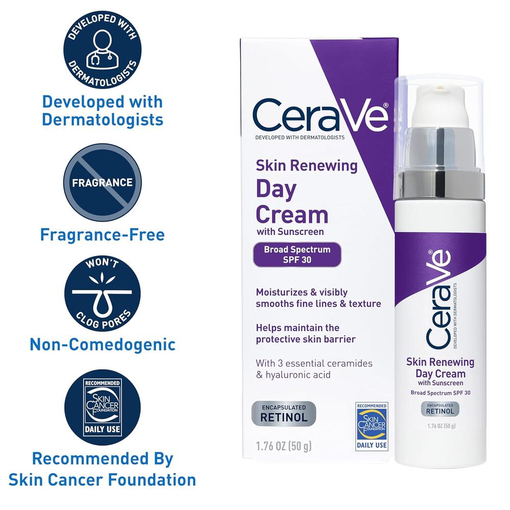 CERAVE CREMA FACIAL ANTIARRUGAS FPS 30 CON RETINOL 1.76 OZ / 50 GR - 4