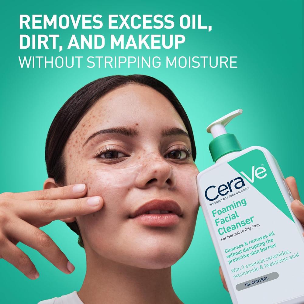 CERAVE LIMPIADOR FACIAL PARA PIEL GRASA 19 OZ / 562 ML - 2