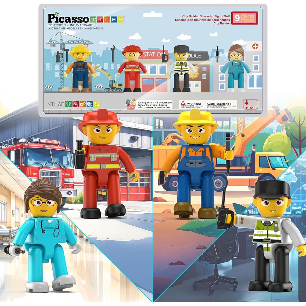 FIGURAS MAGNÉTICAS PERSONAJES CIUDAD PTA18 4 PIEZAS PICASSOTILES - 1