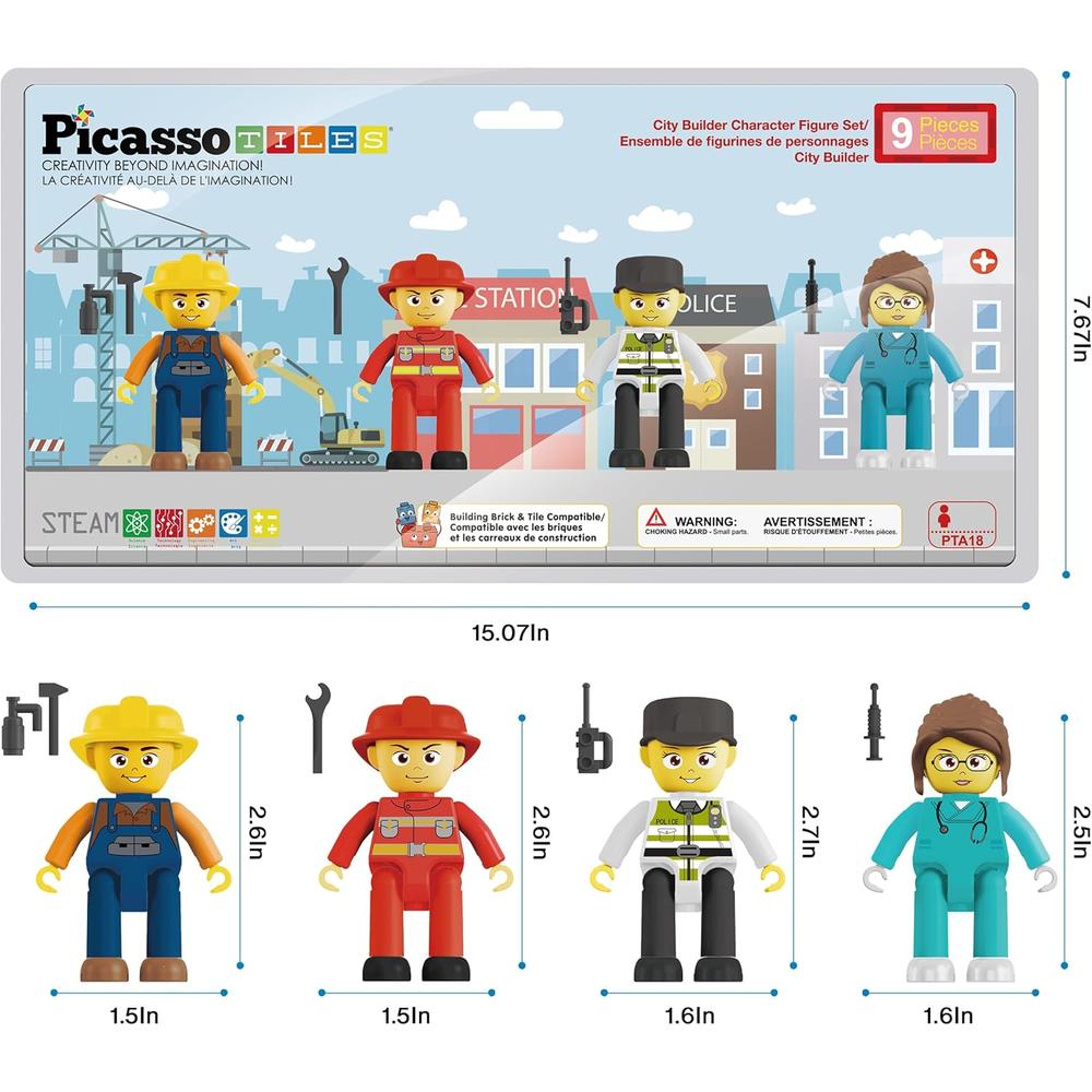 FIGURAS MAGNÉTICAS PERSONAJES CIUDAD PTA18 4 PIEZAS PICASSOTILES - 3