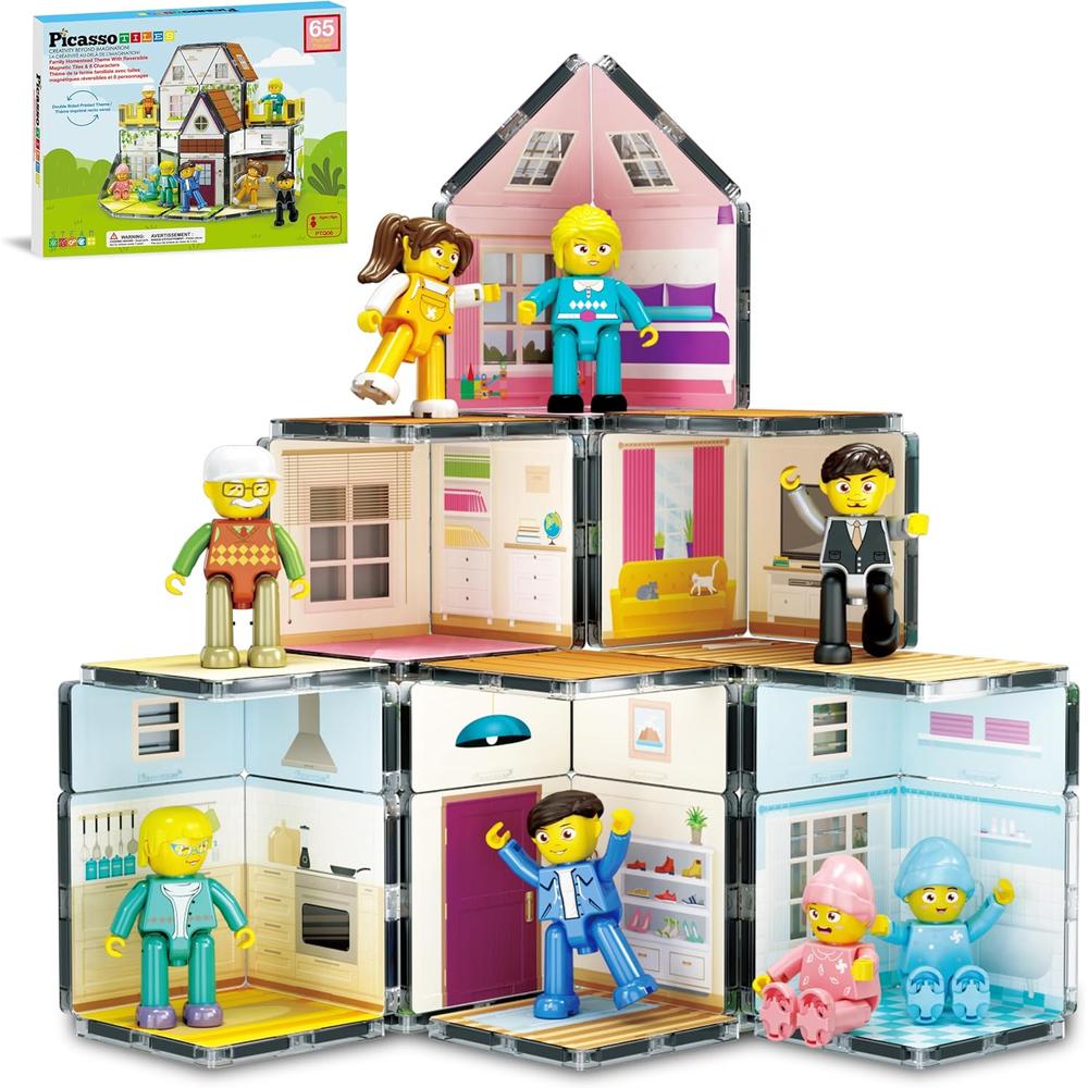 BLOQUES MAGNÉTICOS CASA MUÑECAS PTQ06 CON FIGURAS PICASSOTILES - 1