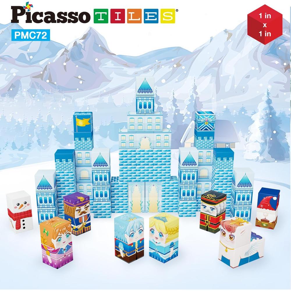 CUBOS MAGNÉTICOS CASTILLO HIELO PMC72 CON FIGURAS PICASSOTILES - 2