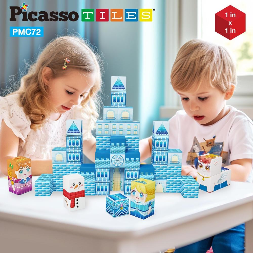 CUBOS MAGNÉTICOS CASTILLO HIELO PMC72 CON FIGURAS PICASSOTILES - 3