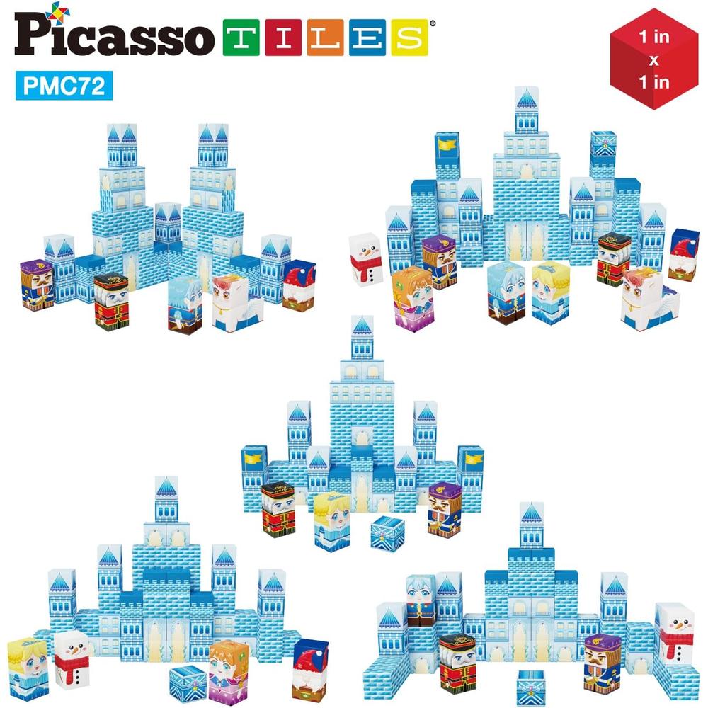 CUBOS MAGNÉTICOS CASTILLO HIELO PMC72 CON FIGURAS PICASSOTILES - 4