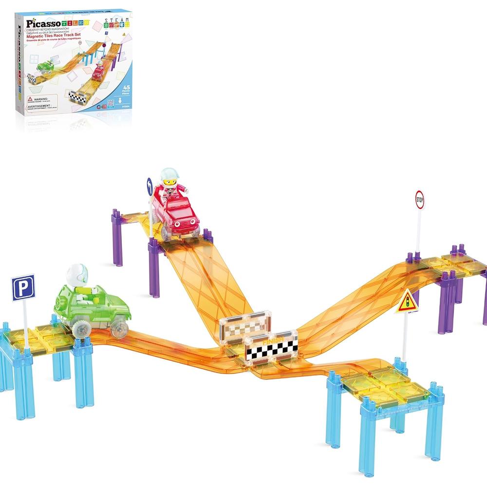 PISTA CARRERAS MAGNÉTICA CON AUTOS Y FIGURAS PICASSOTILES - 1