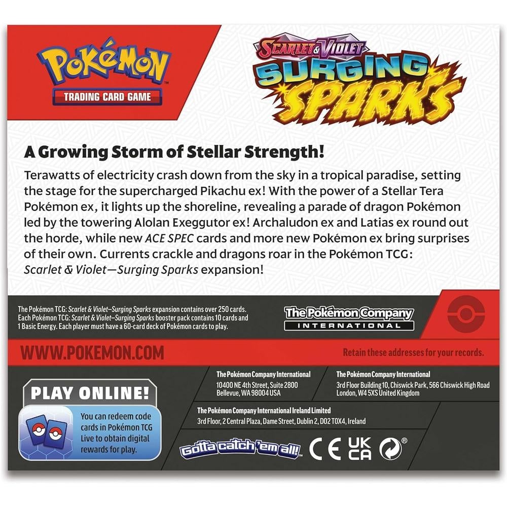JUEGO DE CARTAS POKÉMON TCG SCARLET Y VIOLET SURGING SPARKS BOOSTER DISPLAY BOX (INGLÉS) - 3