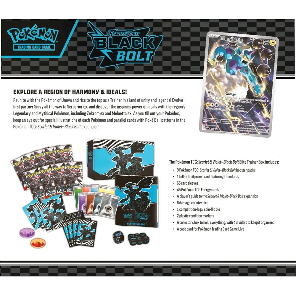JUEGO DE CARTAS POKÉMON TCG SCARLET Y VIOLET BLACK BOLT ELITE TRAINER BOX (INGLÉS) - 2