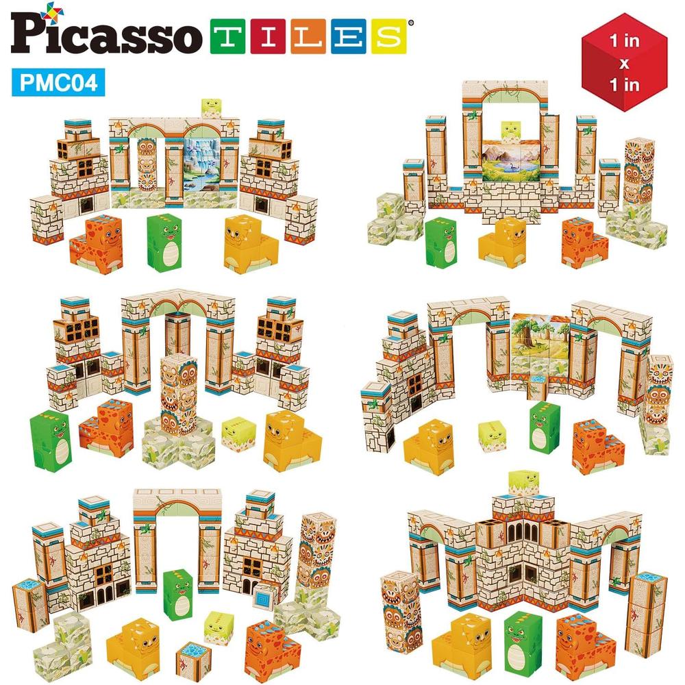 CUBOS MAGNÉTICOS DINOSAURIOS PMC04 CON FIGURAS PICASSOTILES - 3