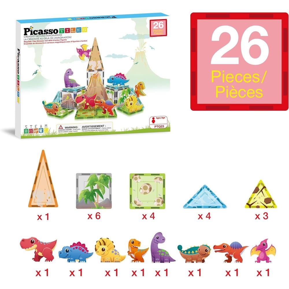 BLOQUES MAGNÉTICOS DINOSAURIOS PTQ23 CON FIGURAS PICASSOTILES - 3