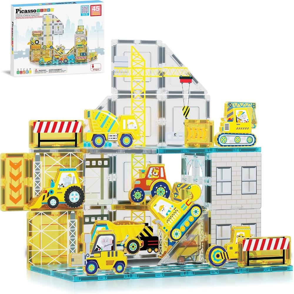 BLOQUES MAGNÉTICOS VEHÍCULOS CONSTRUCCIÓN PTQ11 PICASSOTILES - 1