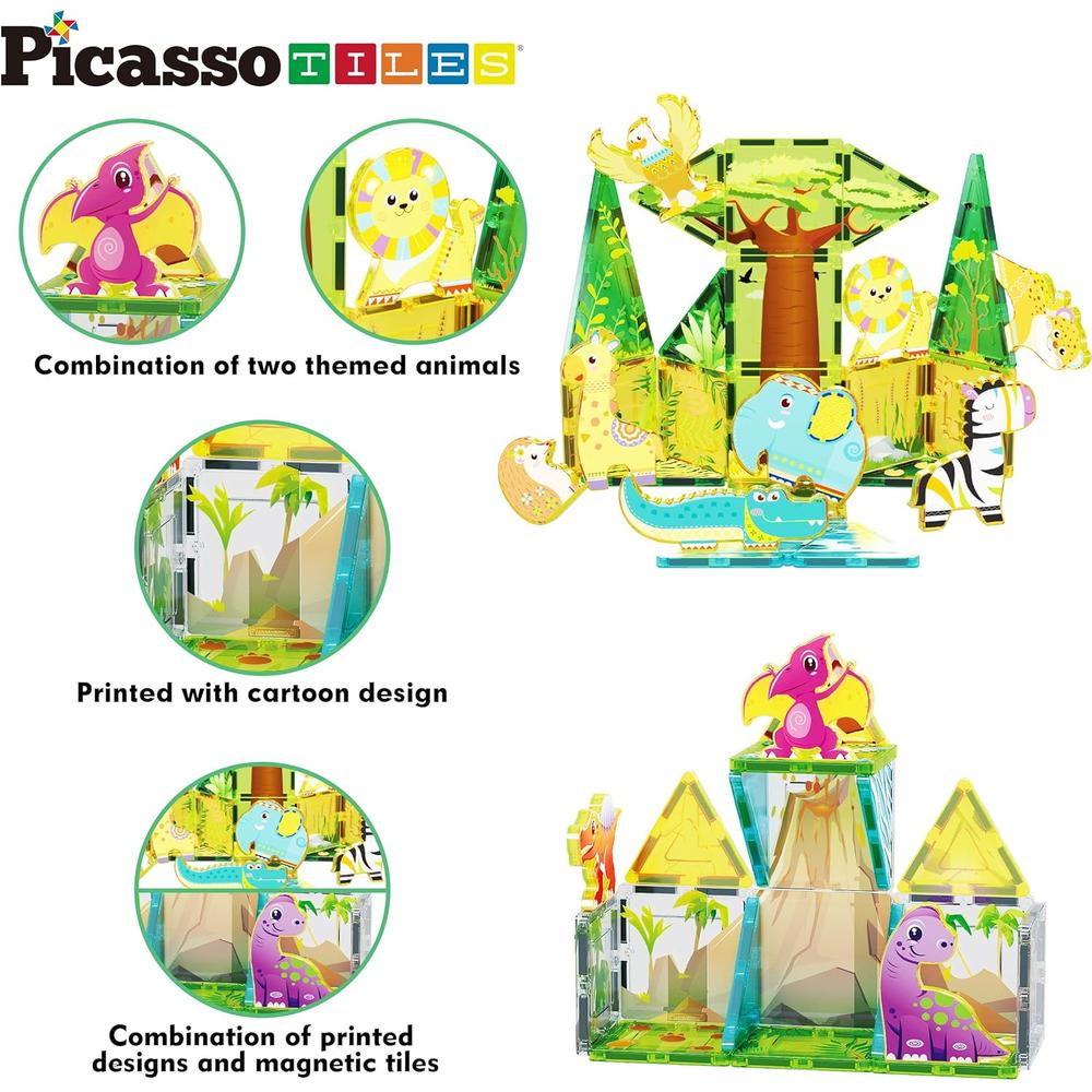 BLOQUES MAGNÉTICOS DINOSAURIOS Y SAFARI PTQ28 PICASSOTILES - 3