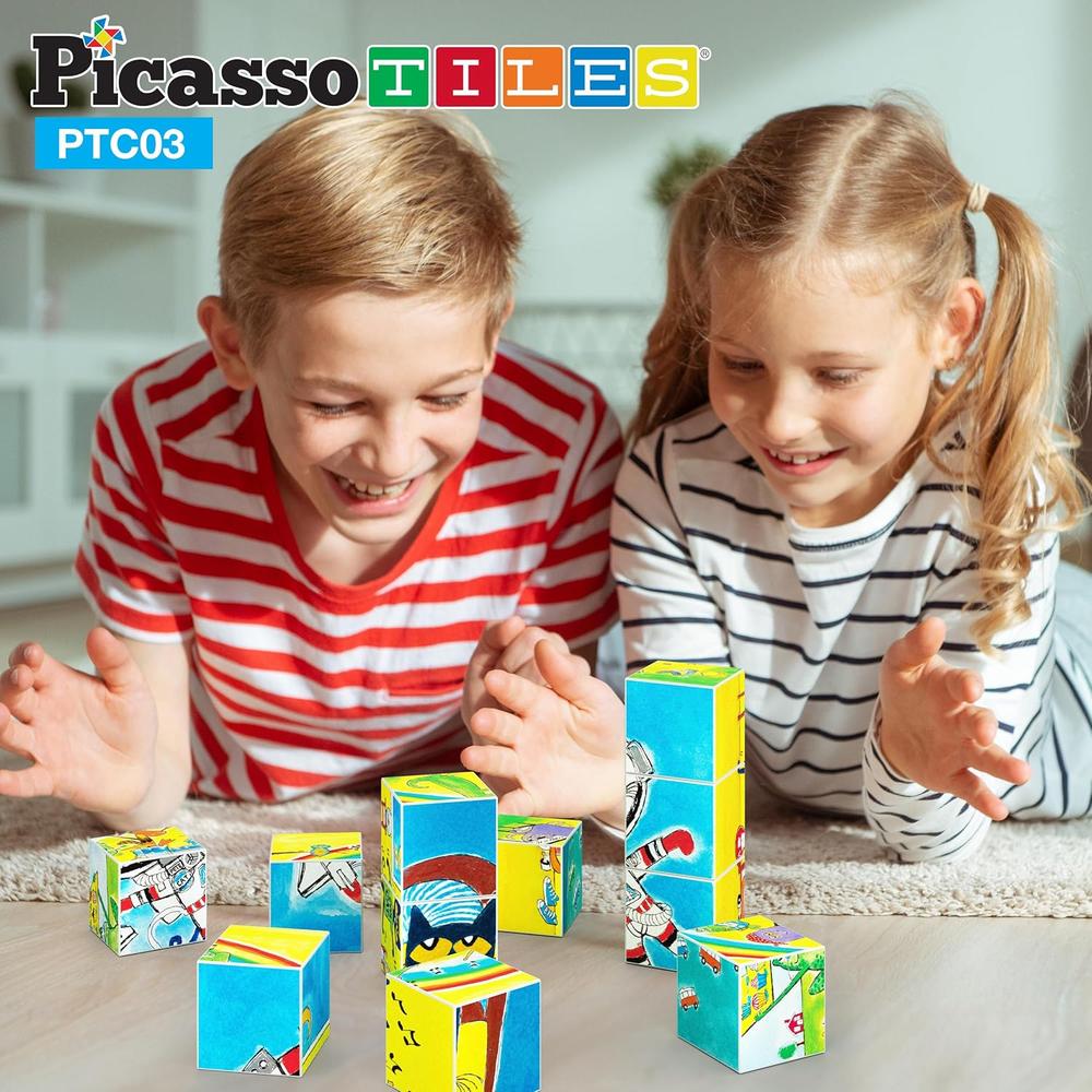 CUBOS MAGNÉTICOS PETE THE CAT PTC03 6 PIEZAS PICASSOTILES - 2