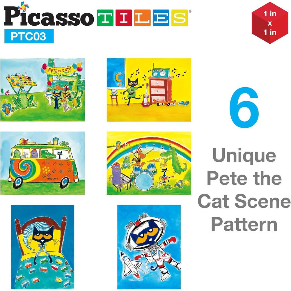 CUBOS MAGNÉTICOS PETE THE CAT PTC03 6 PIEZAS PICASSOTILES - 3