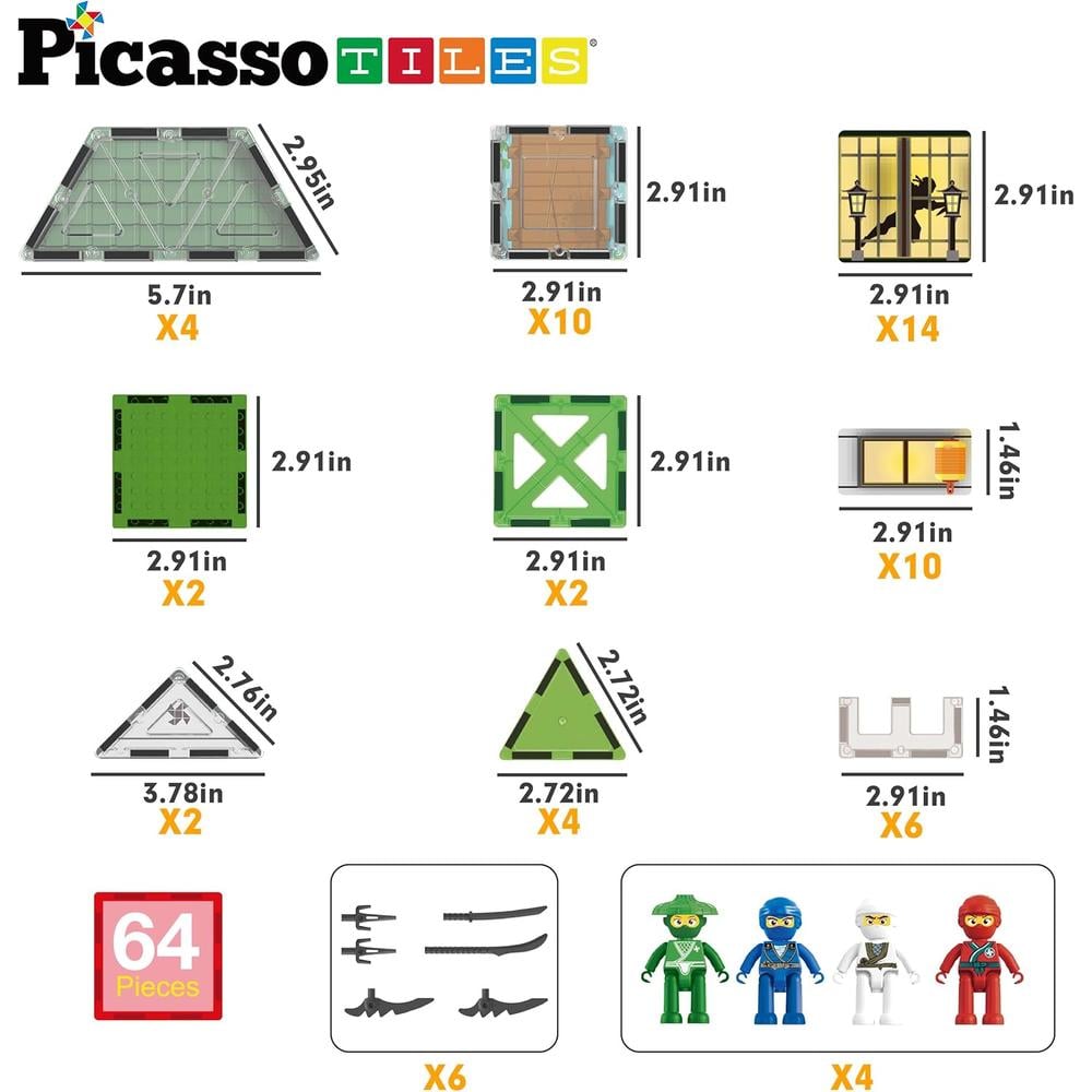 BLOQUES MAGNÉTICOS DOJO NINJA PTQ07 PICASSOTILES - 4