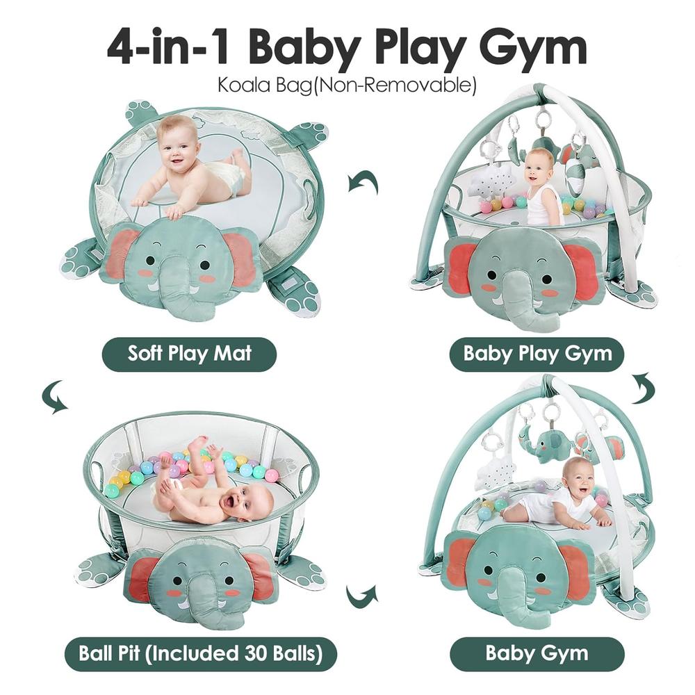 GIMNASIO DE ACTIVIDADES PARA BEBÉS 4 EN 1 DEARLOMUM | ELEFANTE - 2