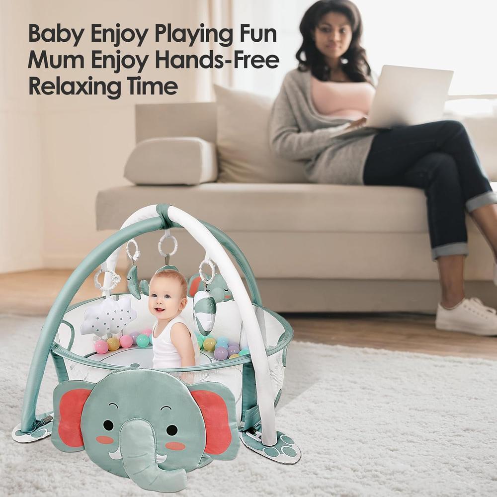 GIMNASIO DE ACTIVIDADES PARA BEBÉS 4 EN 1 DEARLOMUM | ELEFANTE - 5