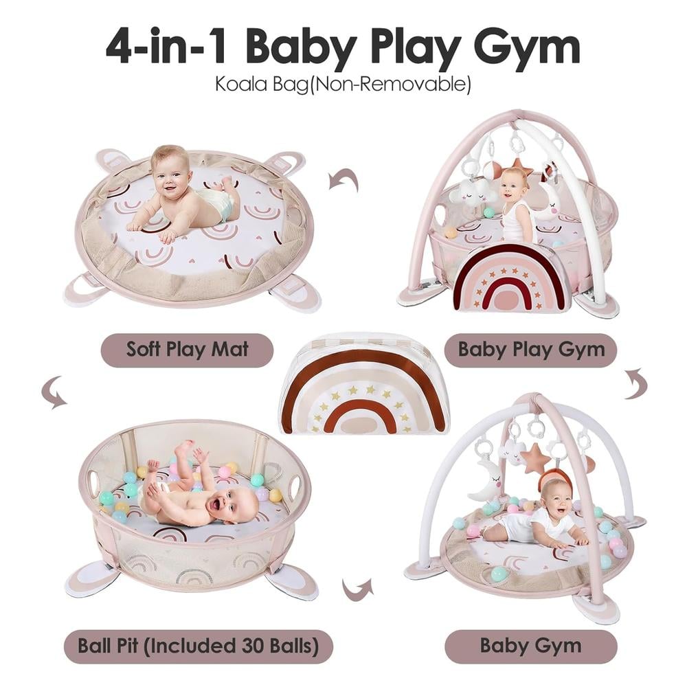GIMNASIO DE ACTIVIDADES PARA BEBÉS 4 EN 1 DEARLOMUM | ARCOÍRIS - 2