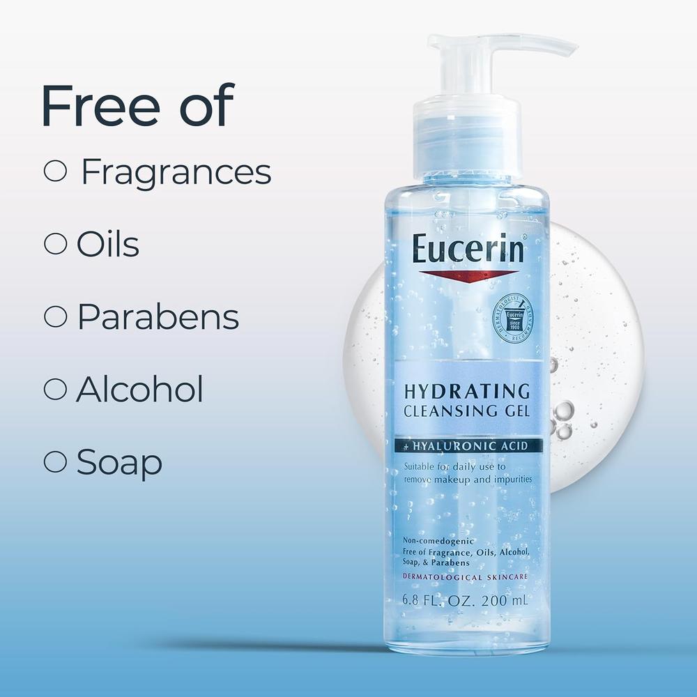 EUCERIN GEL LIMPIADOR FACIAL HIDRATANTE CON ÁCIDO HIALURÓNICO 6.8 OZ / 200 ML - 4