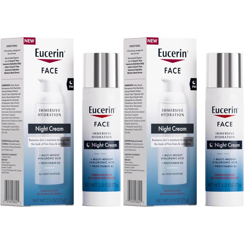 PACK 2 EUCERIN CREMA FACIAL DE NOCHE HIDRATANTE INTENSIVA 2.5 OZ / 71 GR - 1