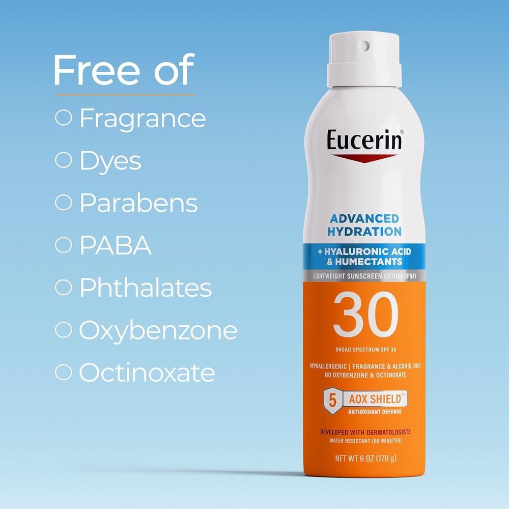 EUCERIN SUN ADVANCED HYDRATION SPF 30 PROTECTOR SOLAR EN SPRAY 6 OZ / 170 GR - 6