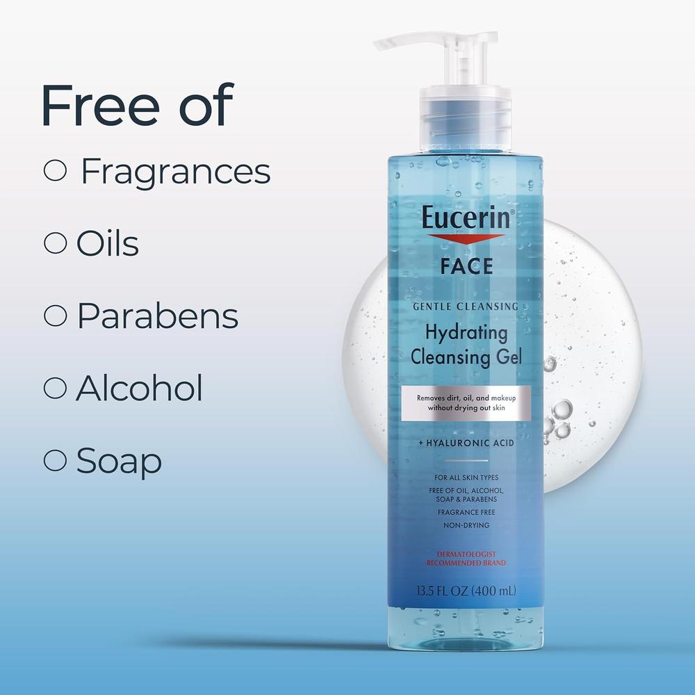 PACK 2 EUCERIN GEL LIMPIADOR FACIAL HIDRATANTE 13.5 FL OZ / 400 ML - 4