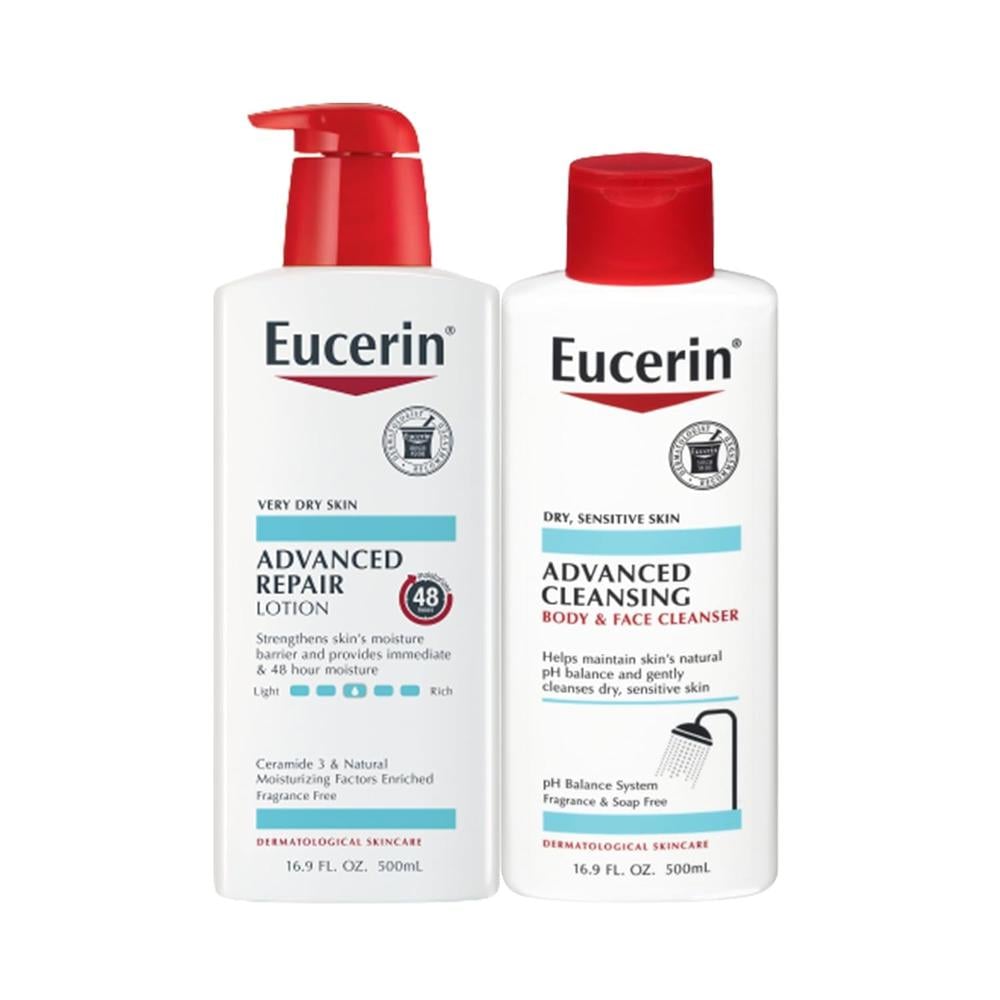 SET EUCERIN LOCIÓN CORPORAL REPARADORA Y LIMPIADOR FACIAL Y CORPORAL 500 ML Y 500 ML - 1