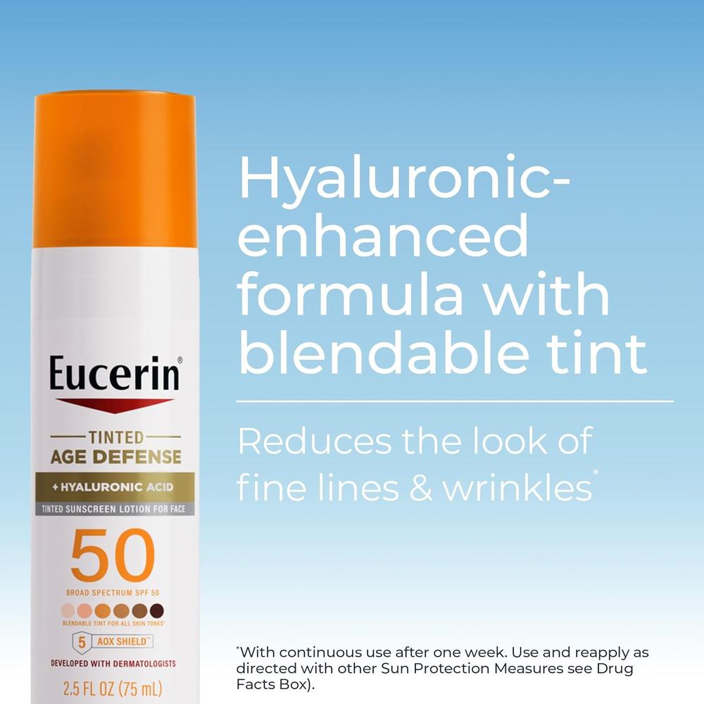 EUCERIN SUN SPF 50 LOCIÓN FACIAL CON COLOR 2.5 FL OZ / 75 ML - 2