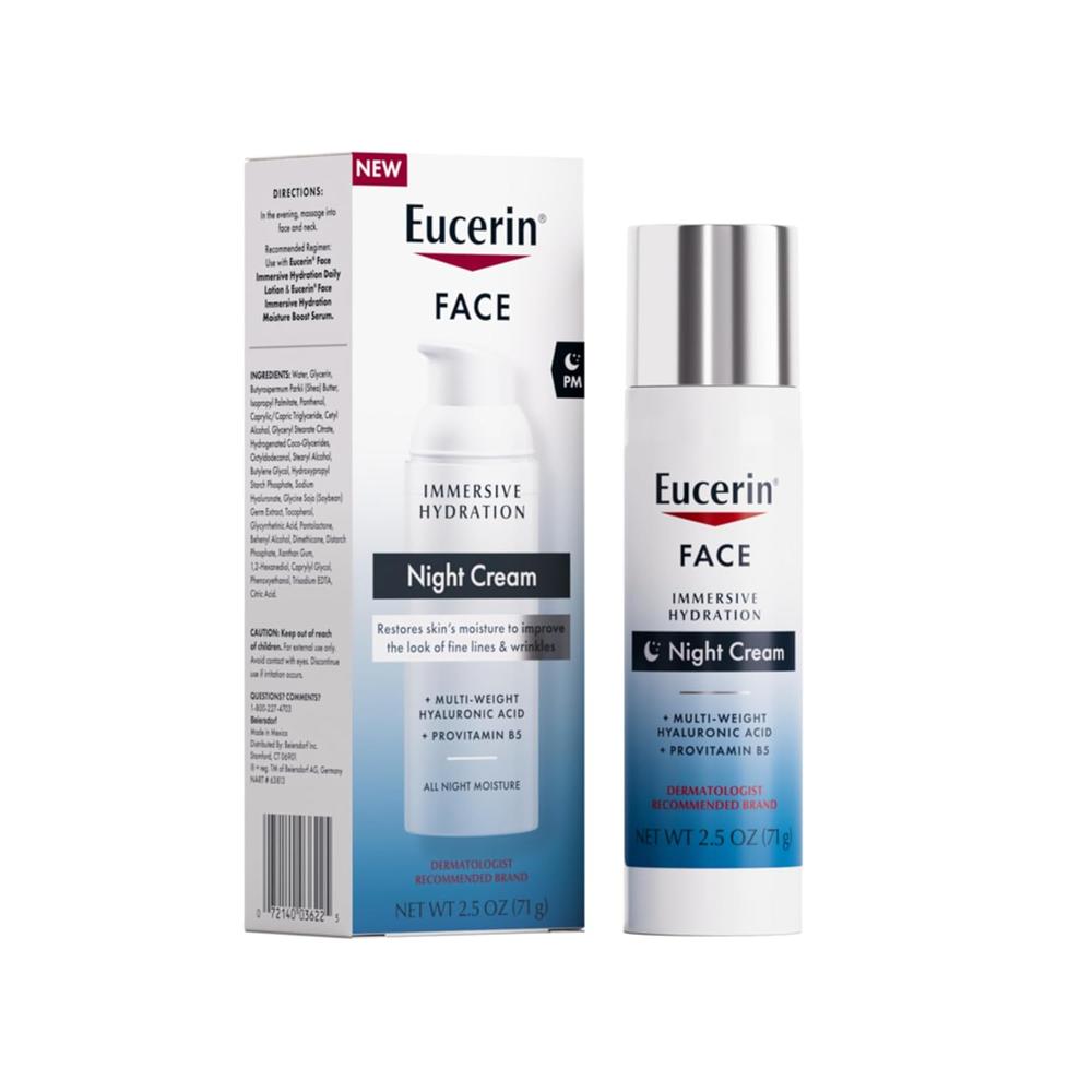 EUCERIN CREMA FACIAL DE NOCHE HIDRATANTE INTENSIVA 2.5 OZ / 71 GR - 1