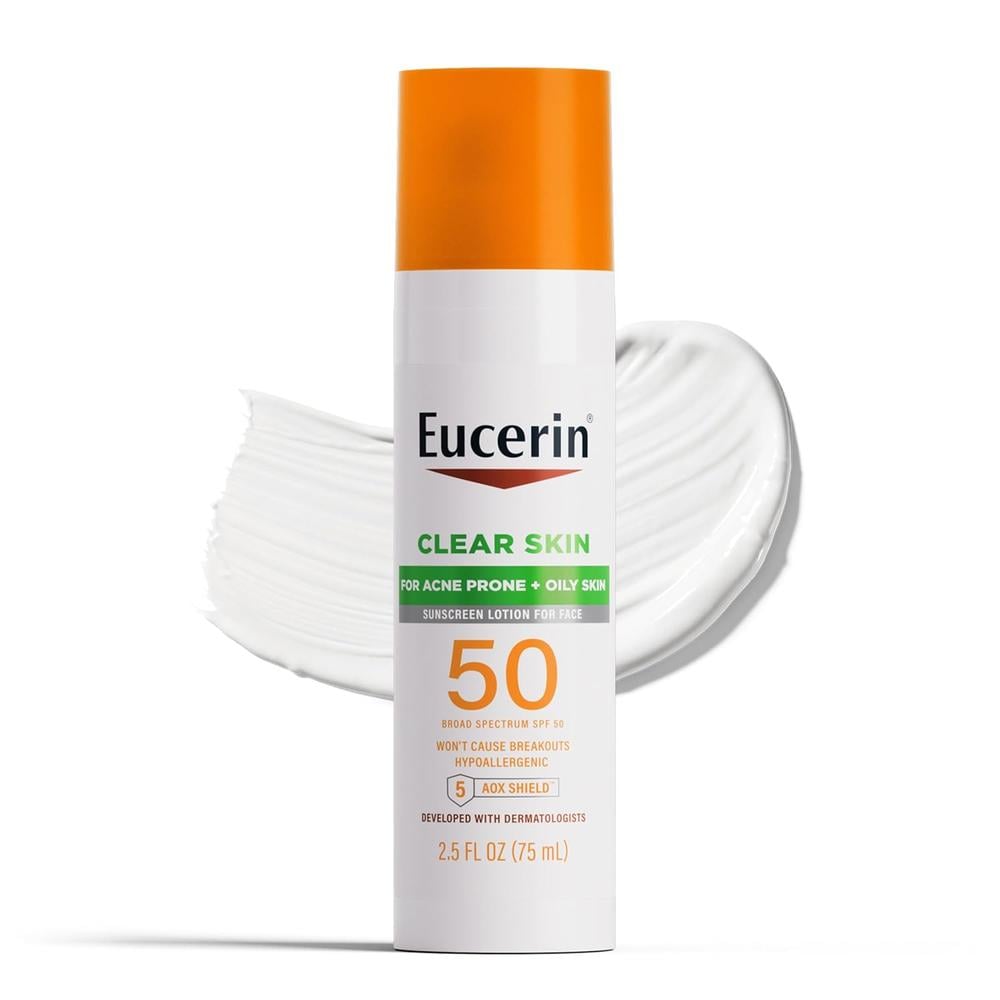 EUCERIN SUN CLEAR SKIN SPF 50 LOCIÓN SOLAR FACIAL PARA PIEL GRASA 2.5 FL OZ / 75 ML - 1