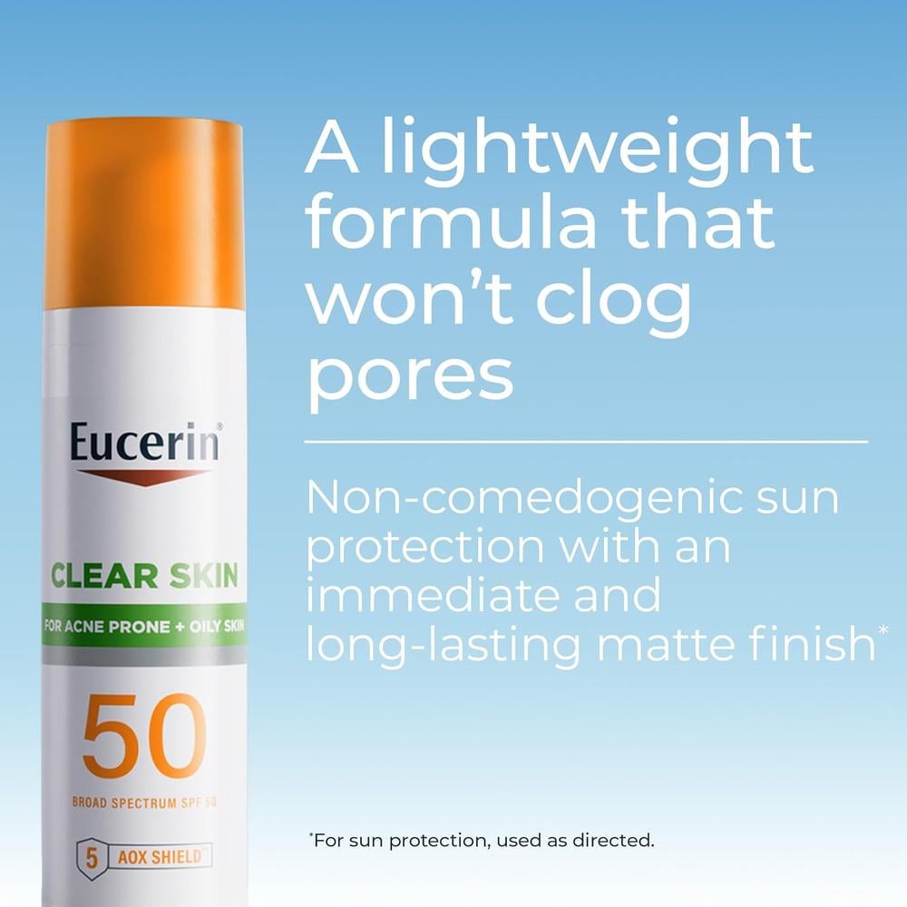 EUCERIN SUN CLEAR SKIN SPF 50 LOCIÓN SOLAR FACIAL PARA PIEL GRASA 2.5 FL OZ / 75 ML - 2