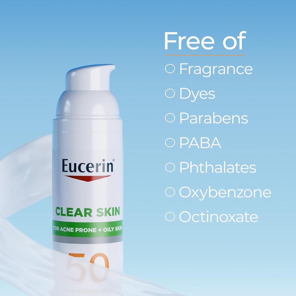 EUCERIN SUN CLEAR SKIN SPF 50 LOCIÓN SOLAR FACIAL PARA PIEL GRASA 2.5 FL OZ / 75 ML - 6