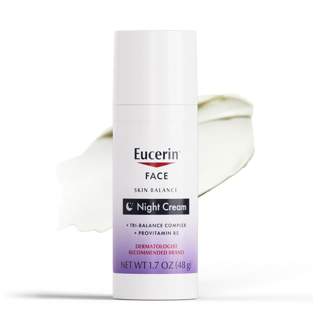 EUCERIN SKIN BALANCE CREMA FACIAL DE NOCHE PARA PIEL SENSIBLE 1.7 OZ / 48 GR - 1