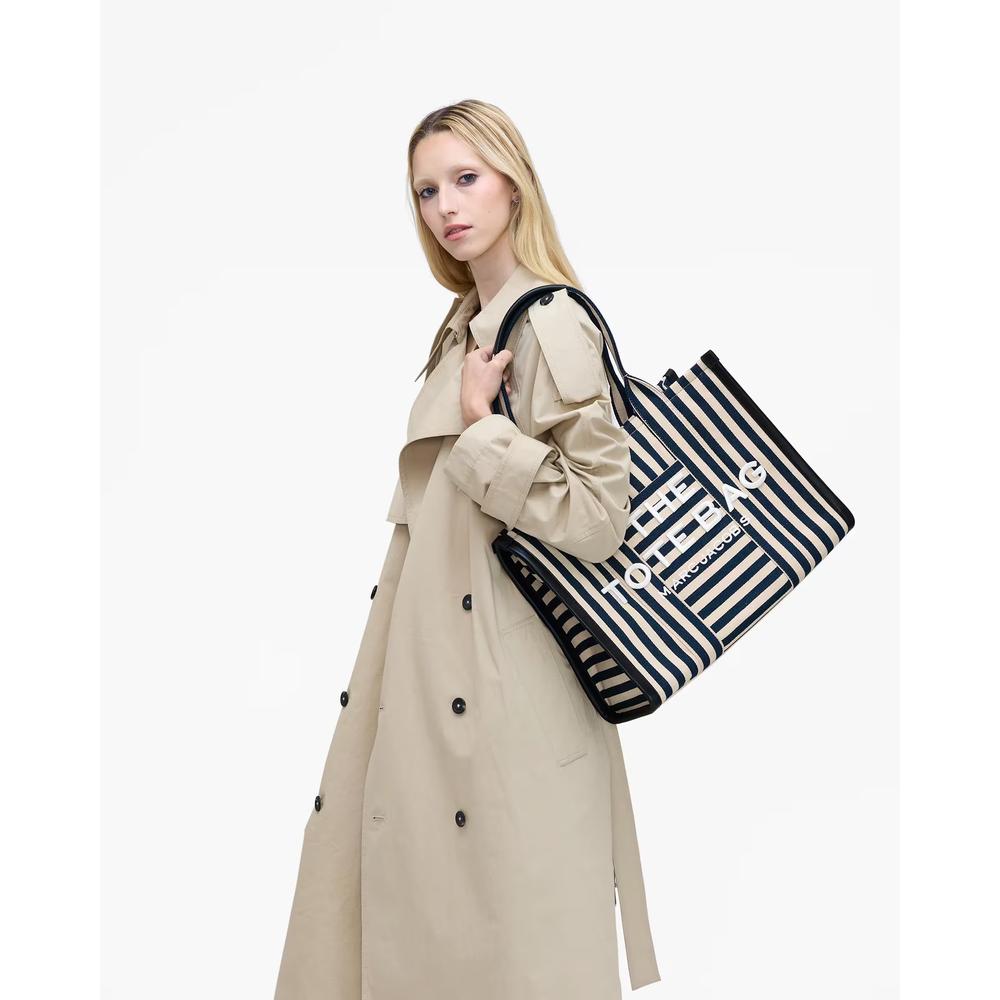 CARTERA MARC JACOBS THE STRIPE CANVAS TOTE MEDIUM | BLUE SEA - 2