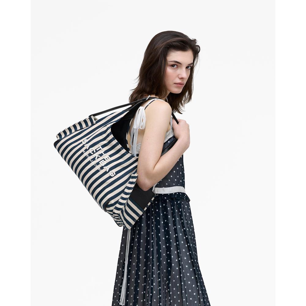 CARTERA MARC JACOBS THE STRIPE CANVAS SACK | BLUE SEA - 2