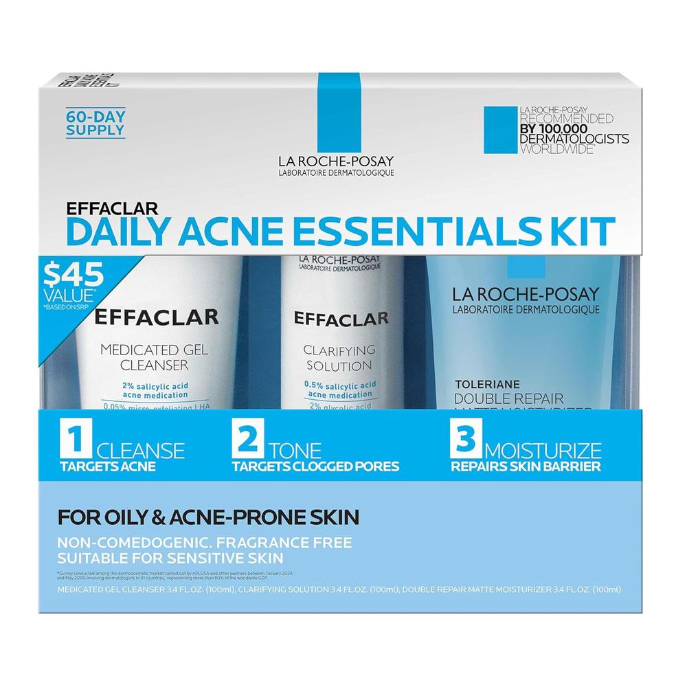 SET LA ROCHE-POSAY EFFACLAR KIT TRATAMIENTO COMPLETO ANTIACNÉ 3 PZS - 1