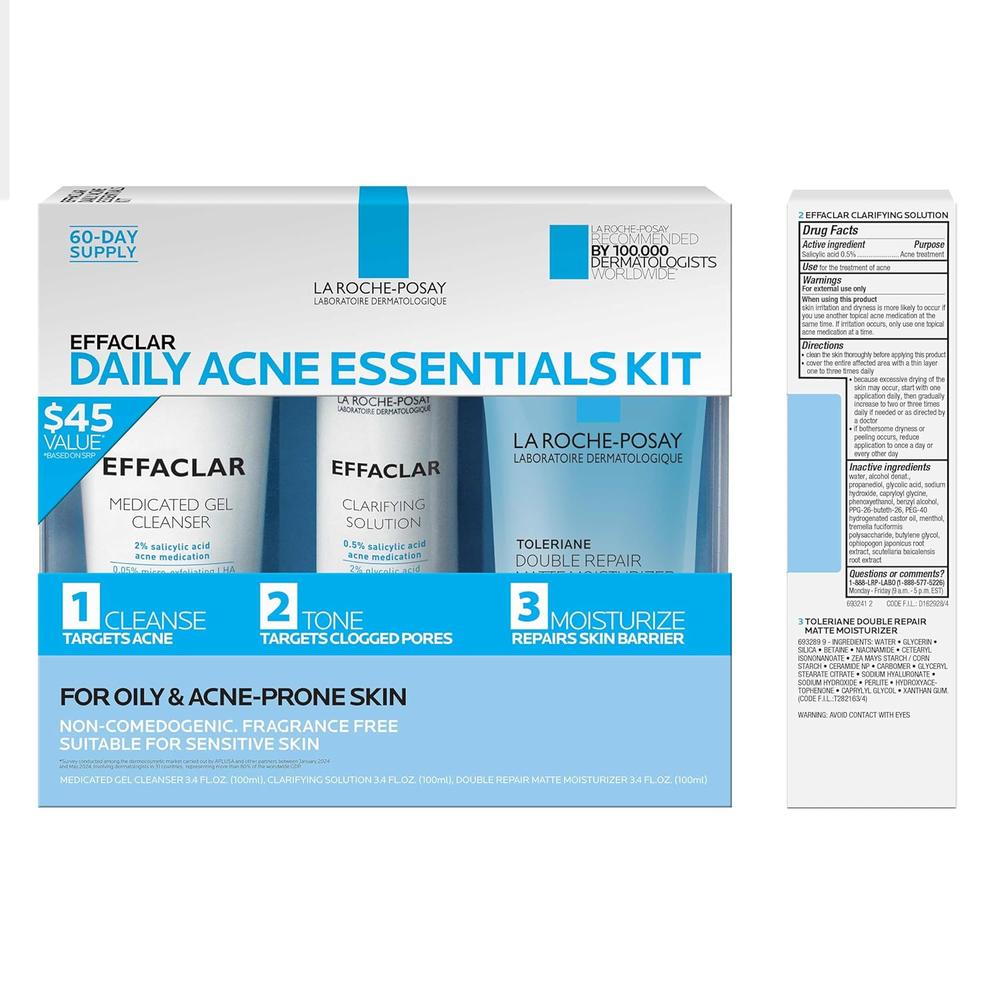 SET LA ROCHE-POSAY EFFACLAR KIT TRATAMIENTO COMPLETO ANTIACNÉ 3 PZS - 2