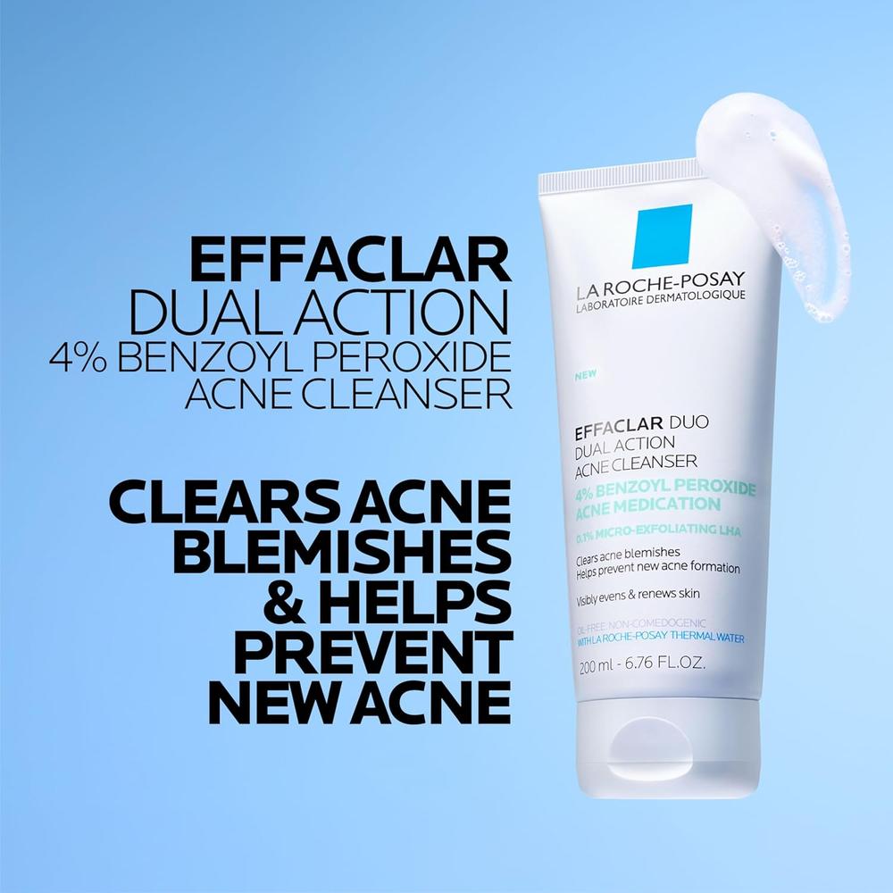 GEL LIMPIADOR ANTIACNÉ PERÓXIDO DE BENZOILO 4% EFFACLAR LA ROCHE-POSAY 6.7 OZ / 200 ML - 4